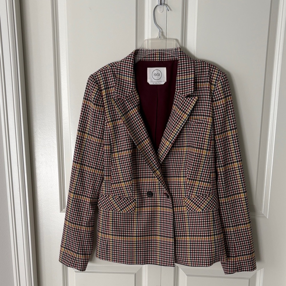 1901 Women's Nordstrom Multicolor Plaid Blazer